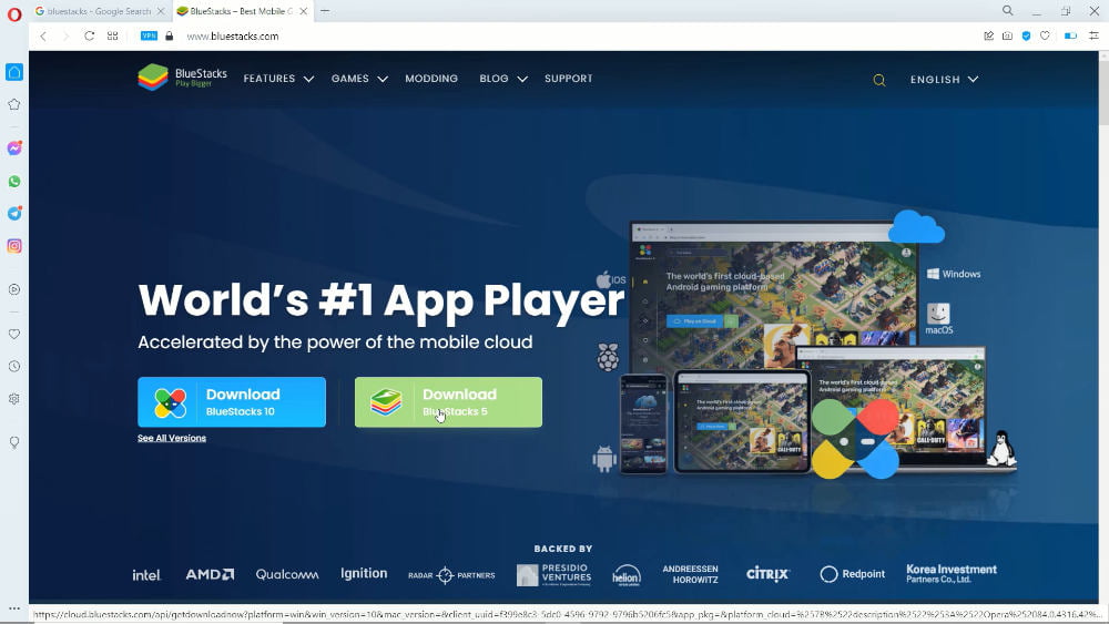 2-How to download BlueStacks - start from website
