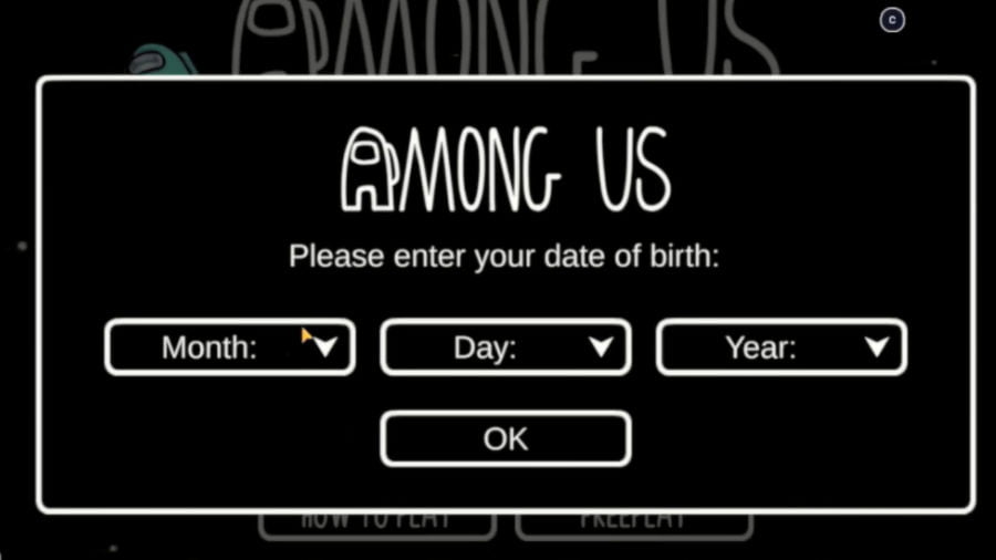 Among Us Enter birth date