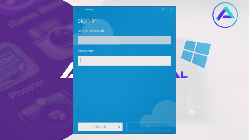 Enter your Duolingo account credentials