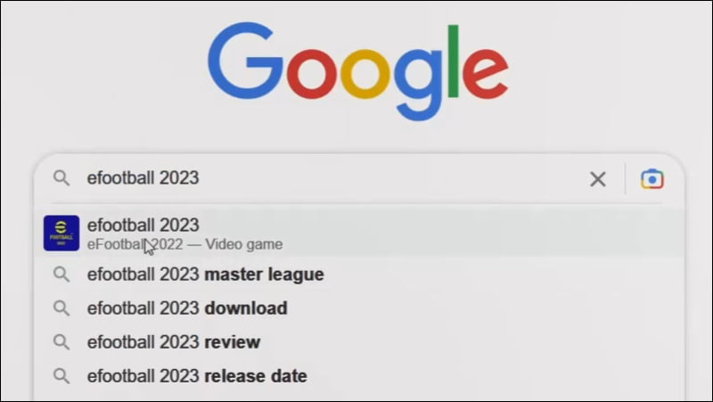 eFootball 2023 Google search