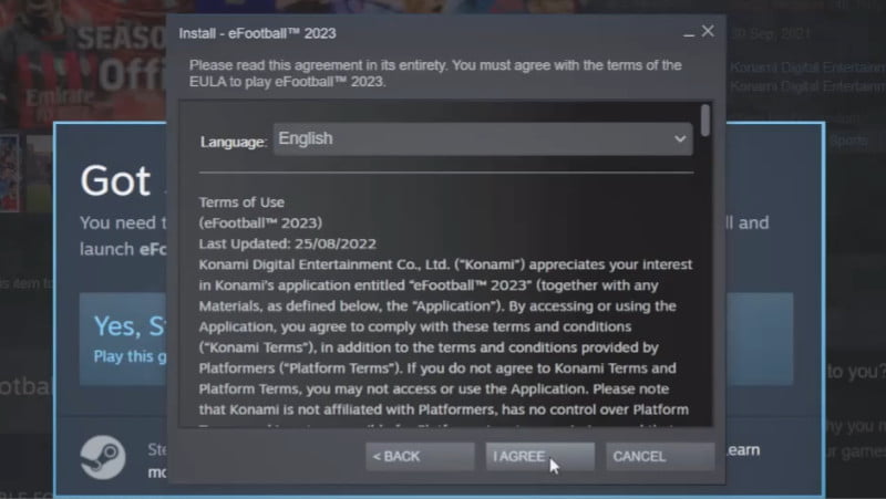 eFootball 2023 Terms of EULA