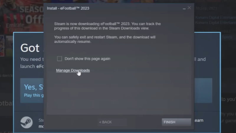 eFootball 2023 download start