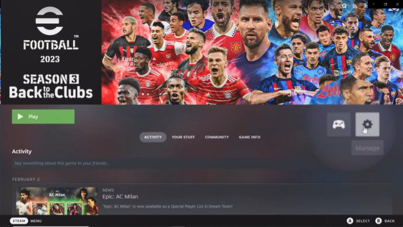 eFootball 2023 installation management