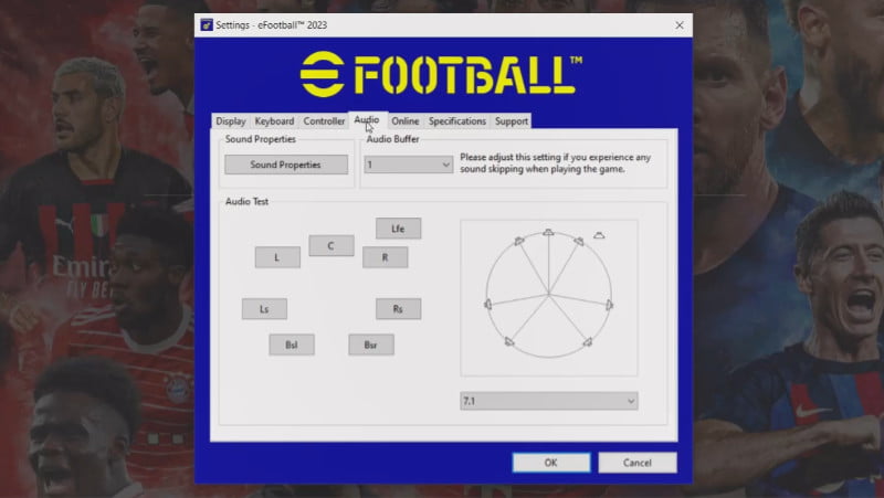 eFootball 2023 audio setting