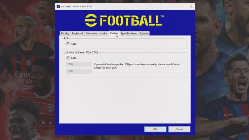 eFootball 2023 online setting