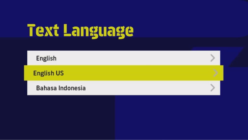 eFootball 2023 text language