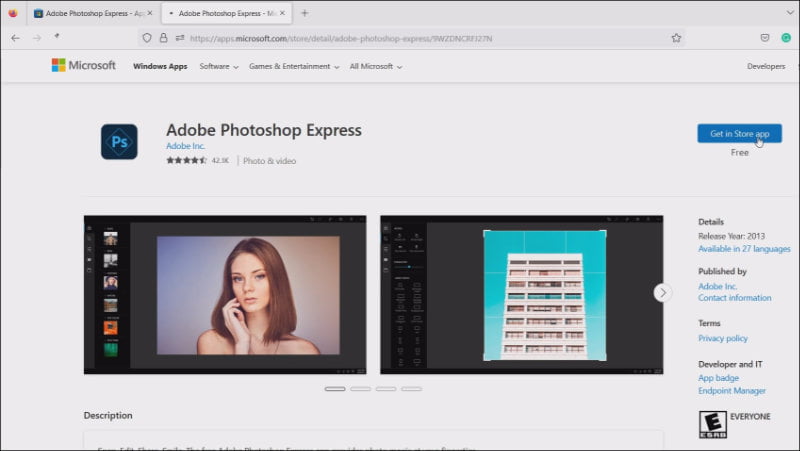 2.1-Free Photoshop Express Get in Store app