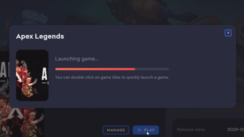 6.2-Launching Apex Legends game