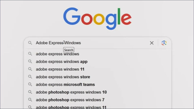 Search for Adobe Express