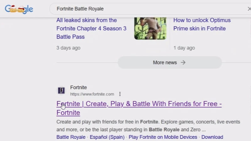 1.2 Visit Fortnite website