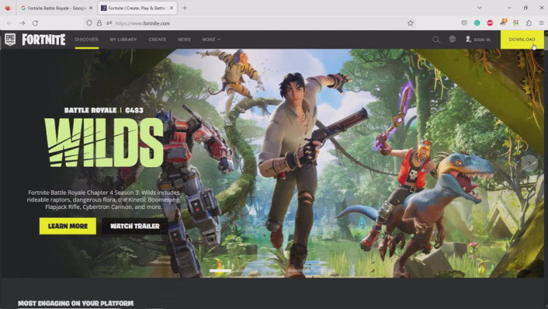 2.1 Visit Fortnite Download page