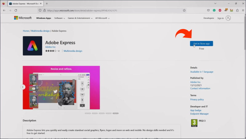 Get Adobe Express in Store app