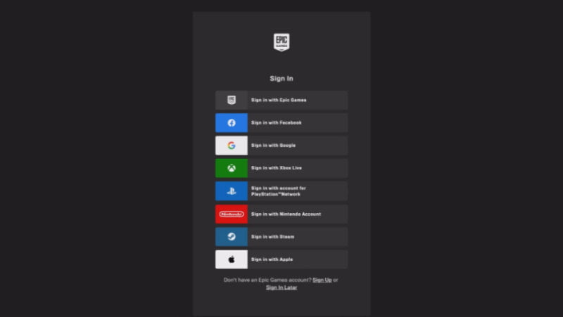 2.7 Sign in to Epic Games