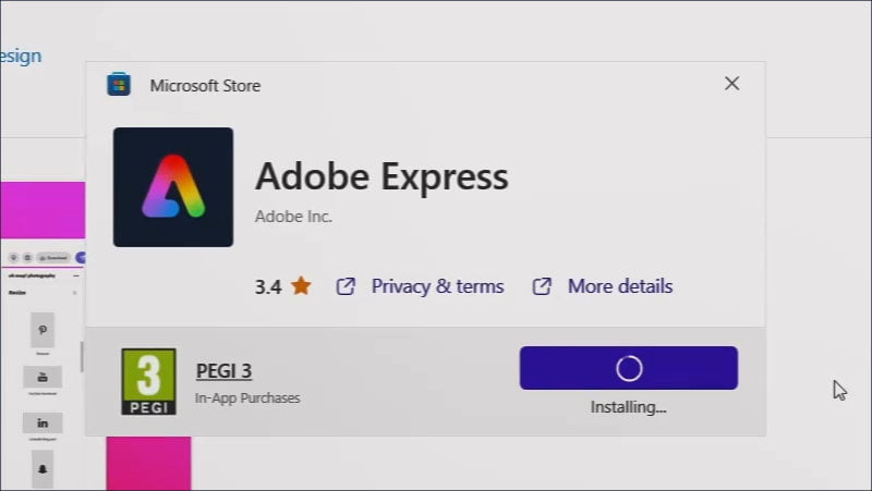 Installing Adobe Express