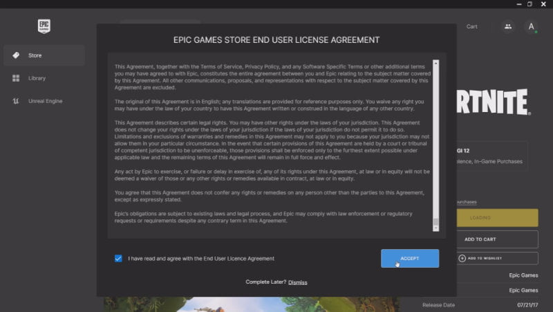 4.2 Accept User License Agreement