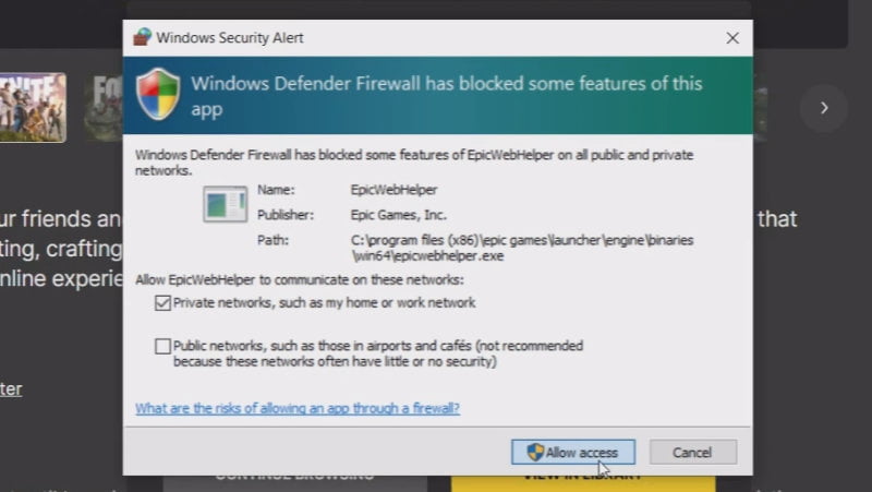 4.5 Allow firewall access