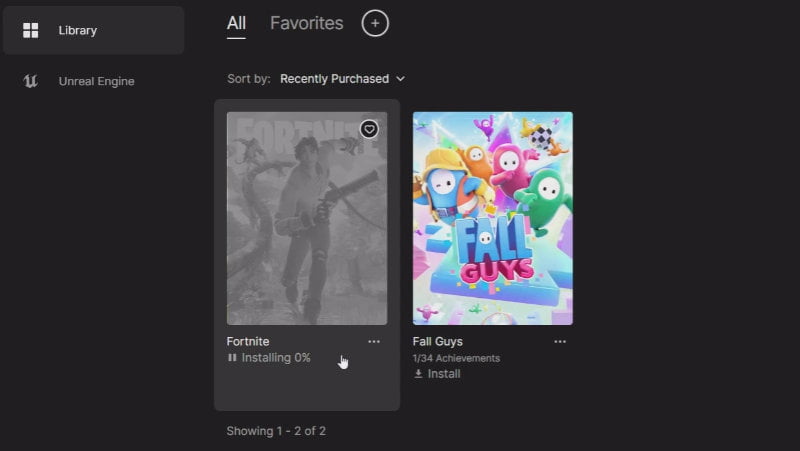 4.9 Wait for Fortnite installation