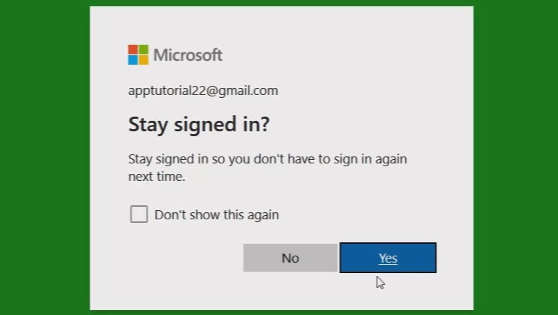 d) Stay signed in with your Microsoft account