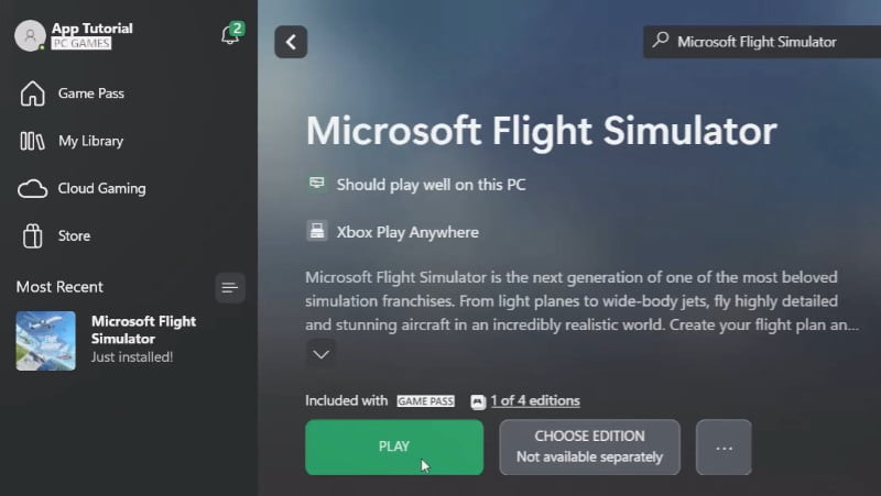 b) Click PLAY to continue the installation (part 2)