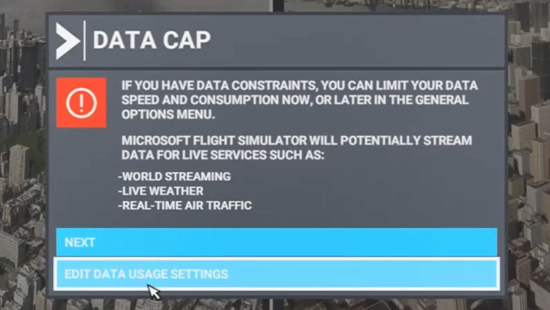 b) Edit the data cap