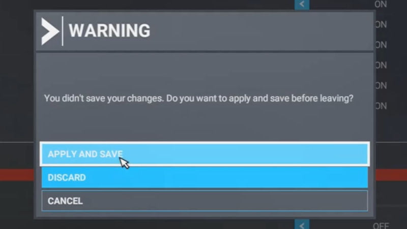 d) Save the data settings