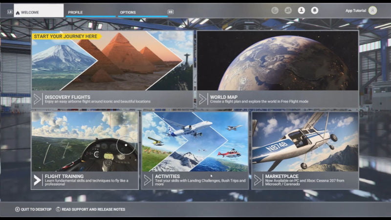 a) Get familiar with Microsoft Flight Simulator
