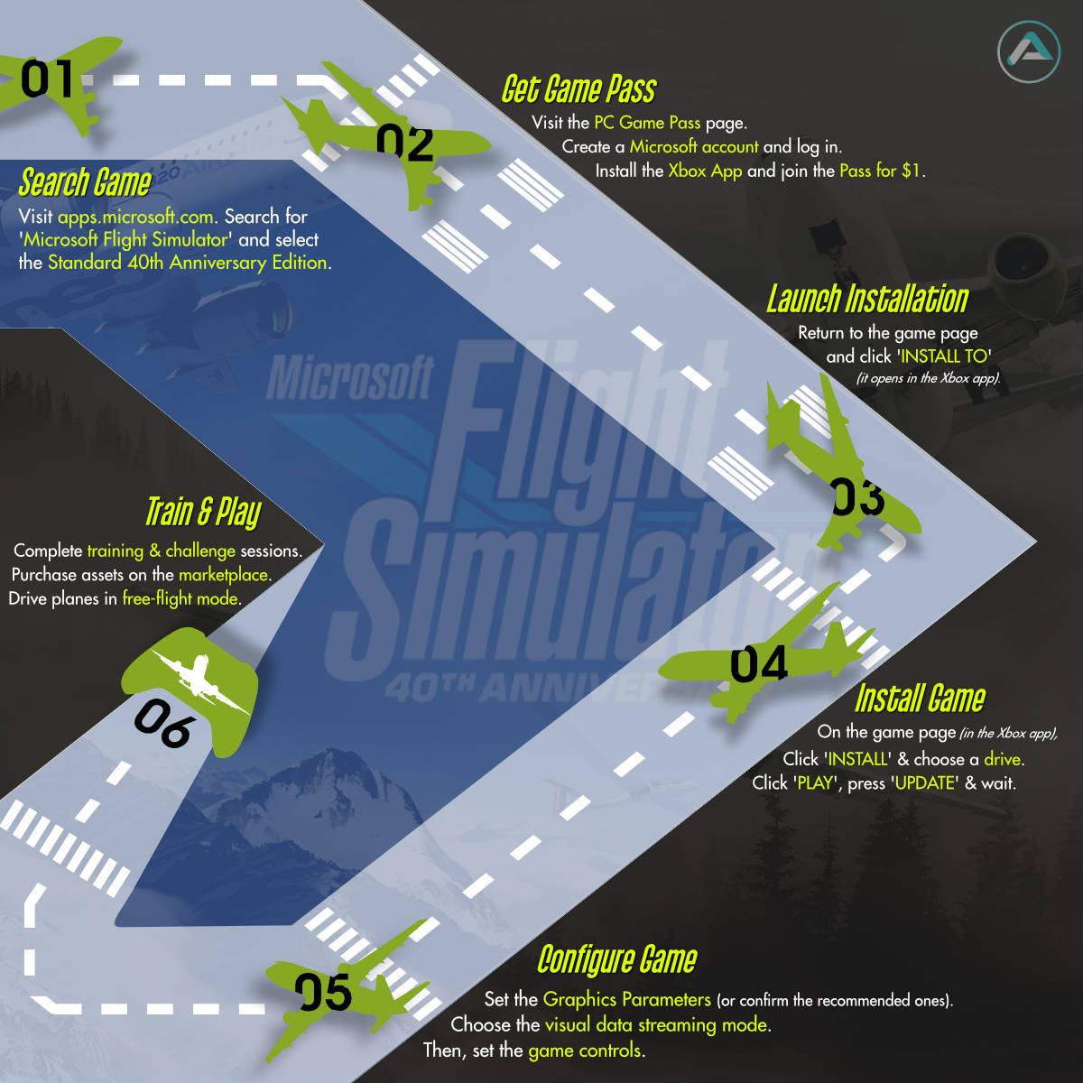 Microsoft Flight Simulator Infographic guide