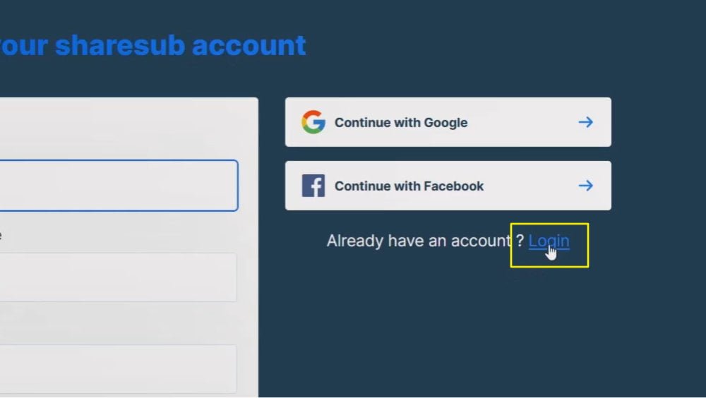 2.5-Log in to Sharesub